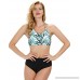 Zexxxy Bikini Swimsuit Two Piece Floral Printing Lace-Up Halter Bathing Suit S-XXL Green-leaf B07NV7V7FL